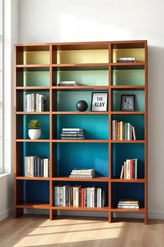 gradient bookshelf design ideas