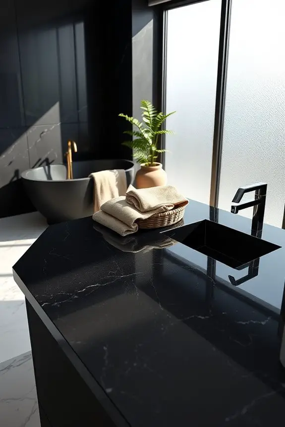 granite and textured fabrics
