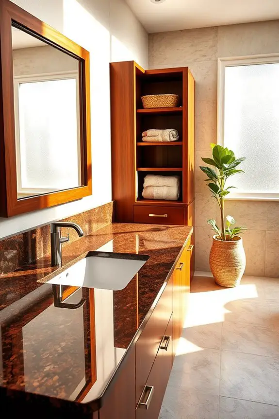 granite bathroom storage solutions