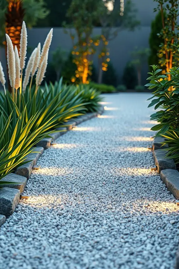 gravel enhances pathway lighting
