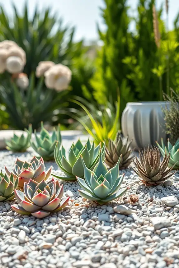 gravel enhances succulent beauty