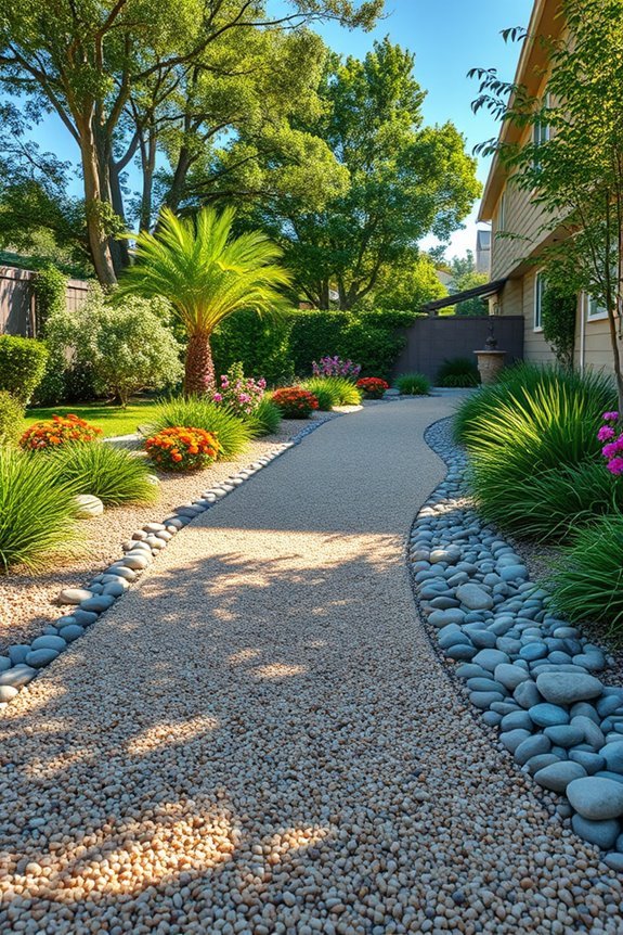 gravel pathway with pebbles