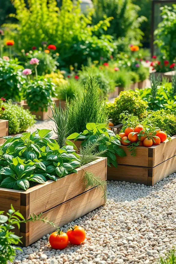 gravel pathways enhance edible gardens