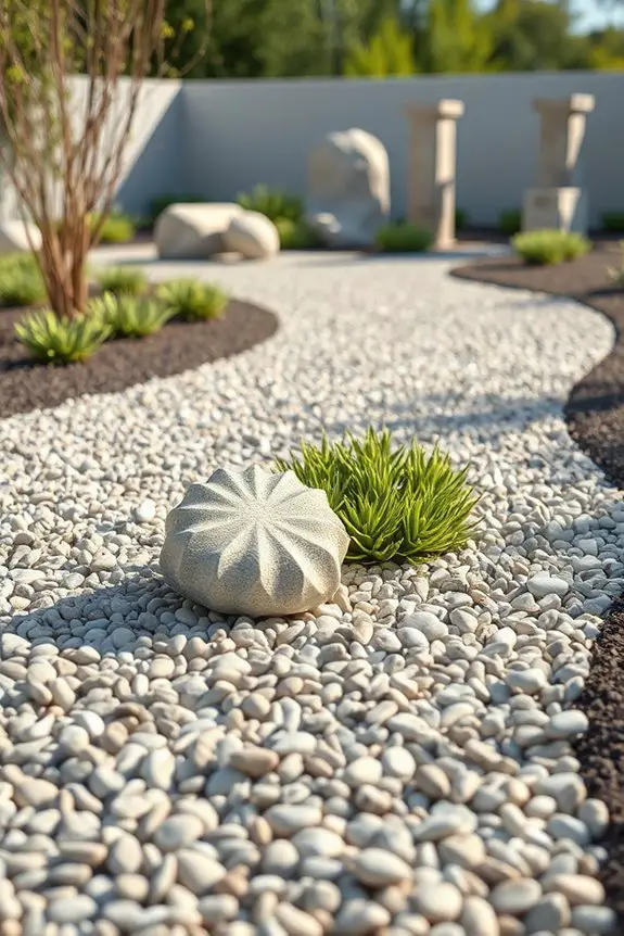 gravel sculptures enhance gardens