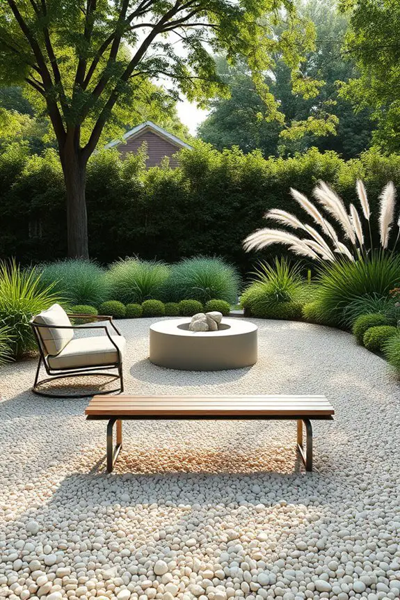 gravel seating area comfort