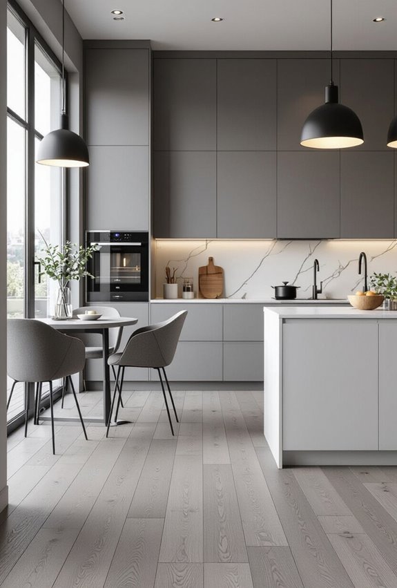 gray floors bold pendants