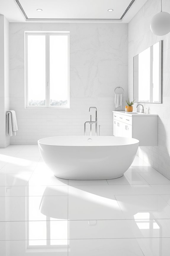 gray grout white tiles