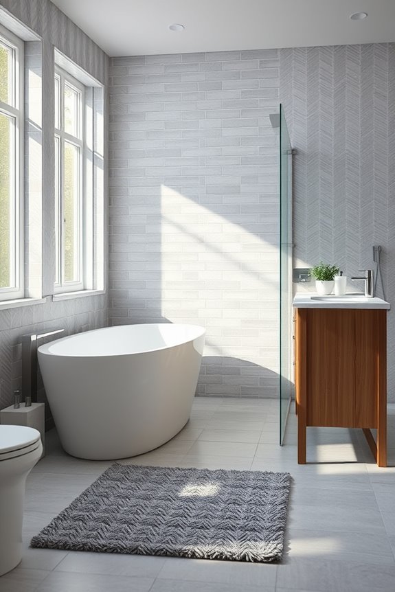 gray herringbone subway tiles