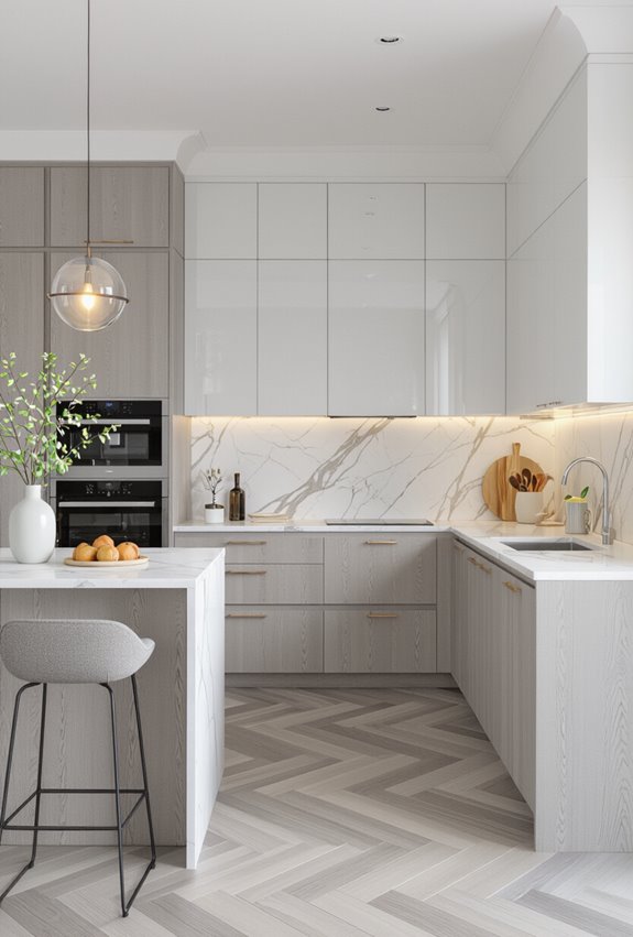 gray wood marble contrast