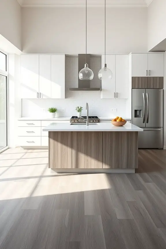 gray wood minimalist kitchen