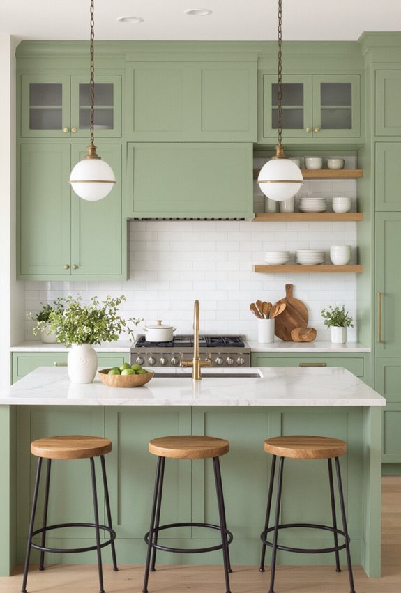 green accented kitchen zone definition