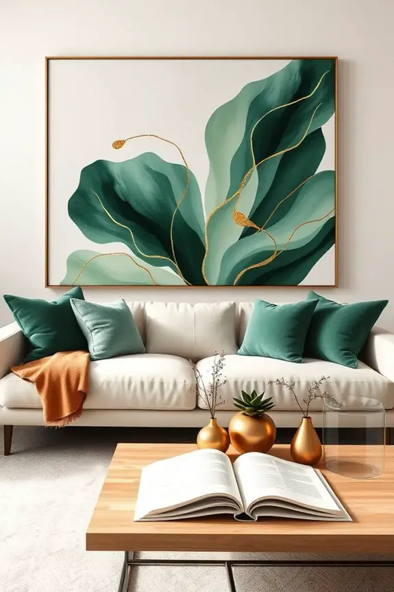 green and gold decor