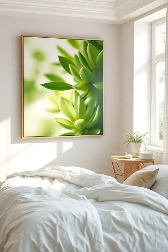 green floral bedroom decor