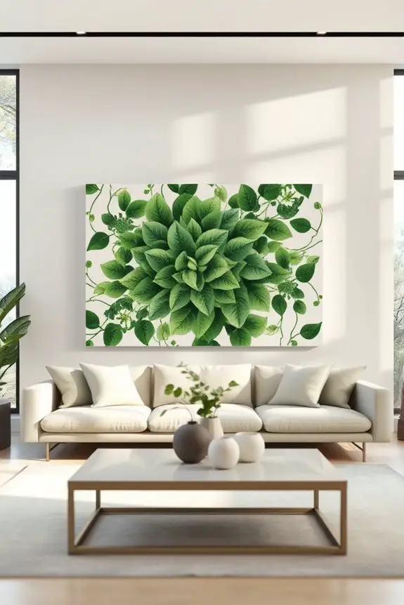 green interlaced patterns decor