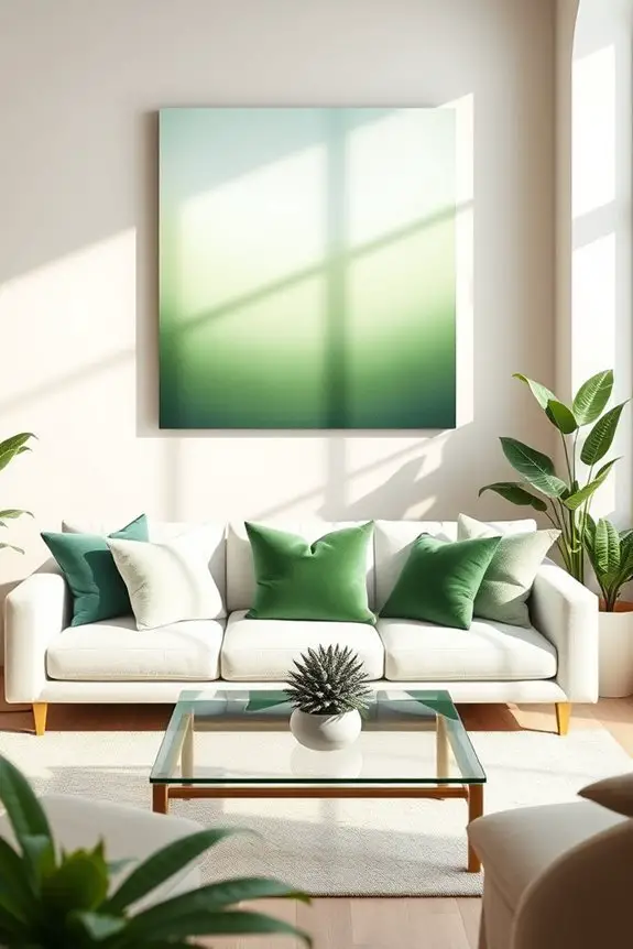 green ombre canvas art