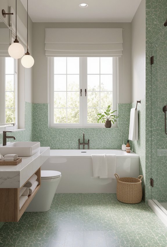 green terrazzo textured modern flooring