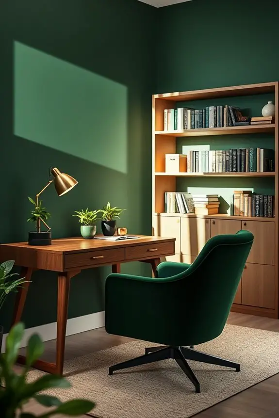 green themed home office design