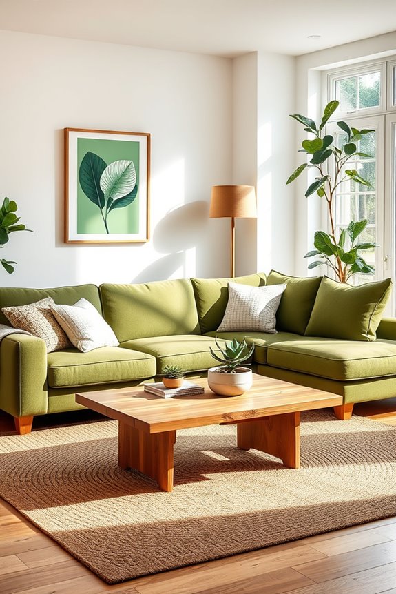 green wall art accents