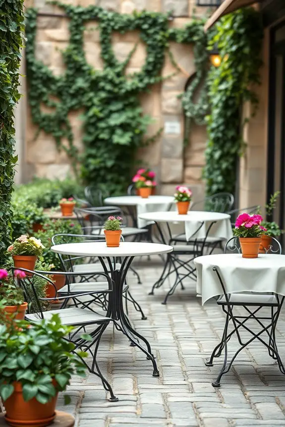 greenery enhanced outdoor seating