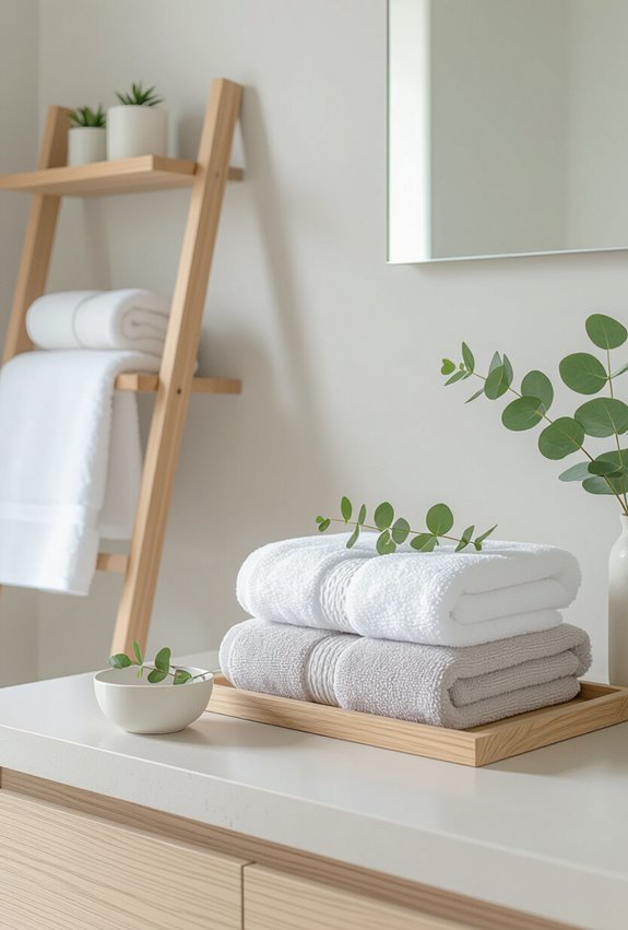greenery enhances towel display