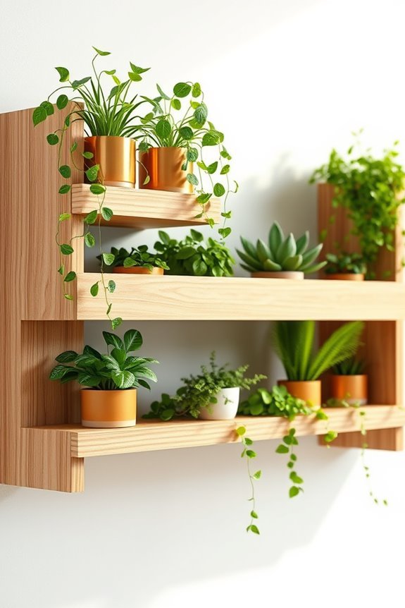 greenery enhancing shelf planters