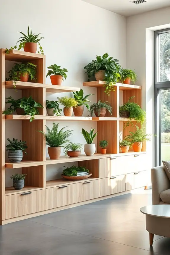 greenery infused shelf decor