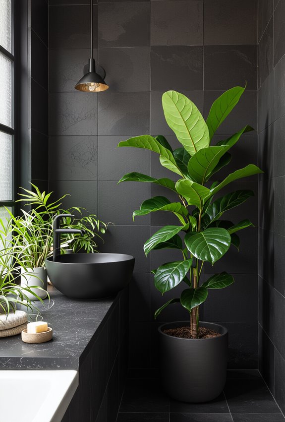 greenery softens dramatic black