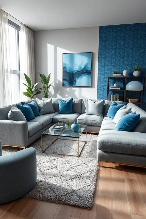 grey and blue elegance