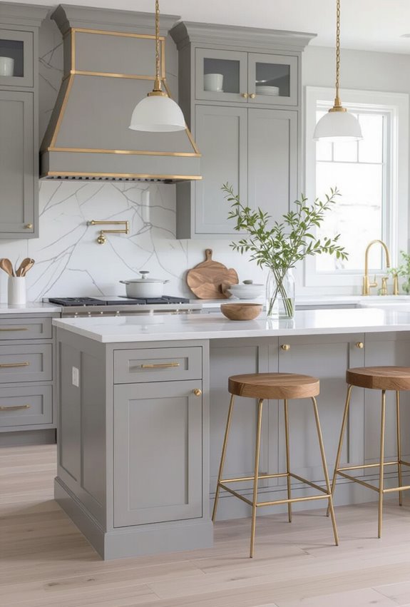 grey and gold accent palette