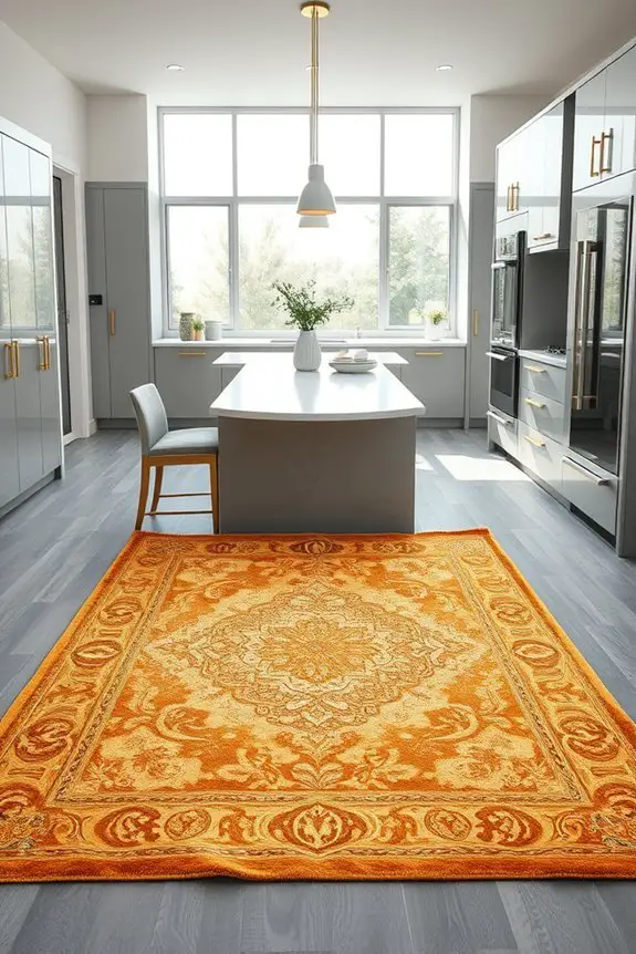 grey flooring gold rugs