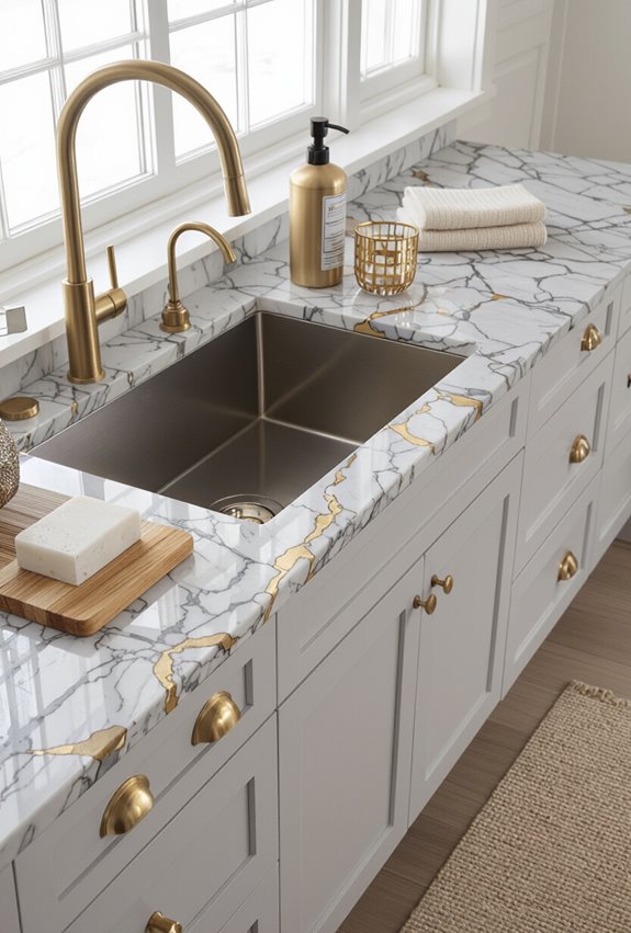 grey marble gold veining