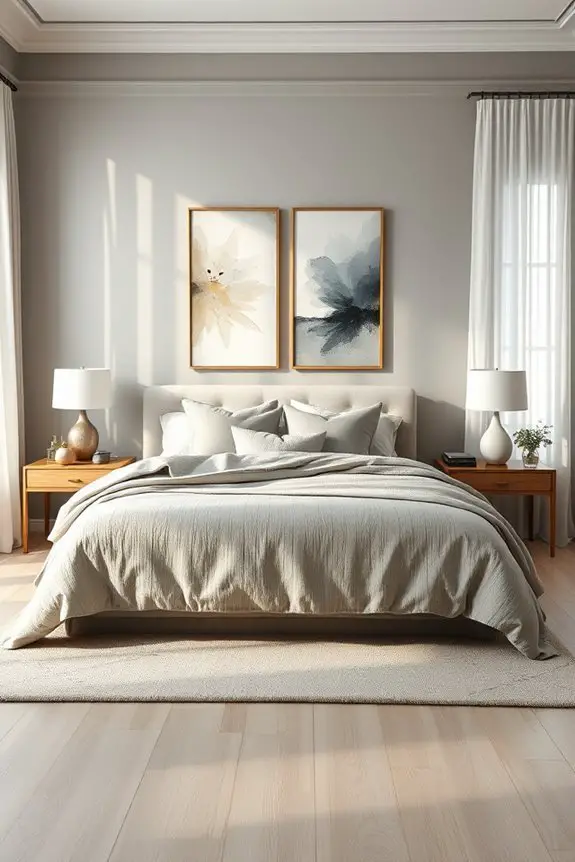 grey walls bold statement art