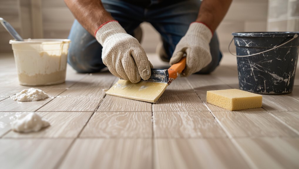 grout application and cleaning