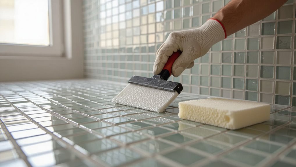 grout application and cleaning