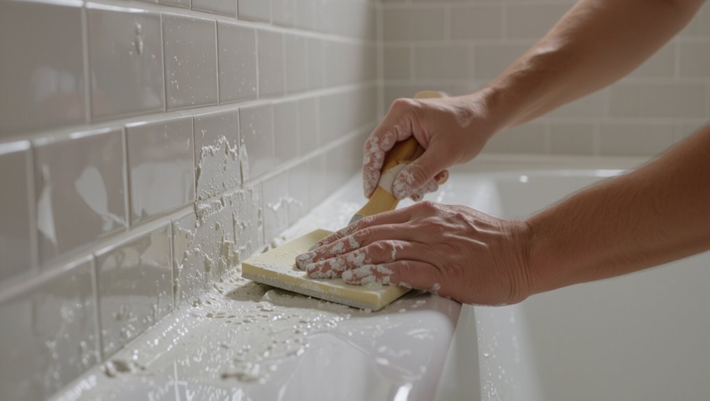 grout application and cleanup