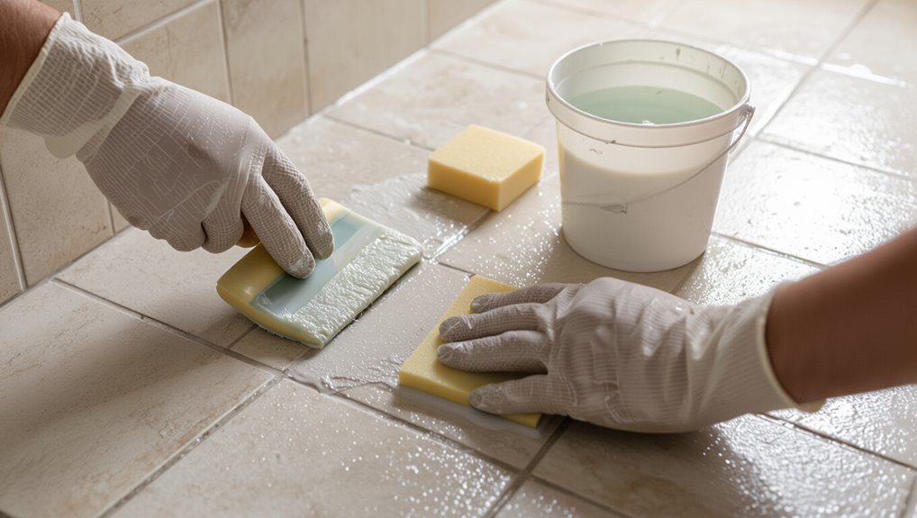 grout application and finishing