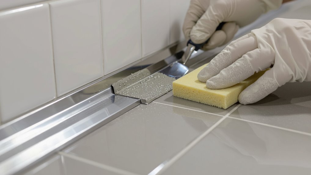 grout flush with trim