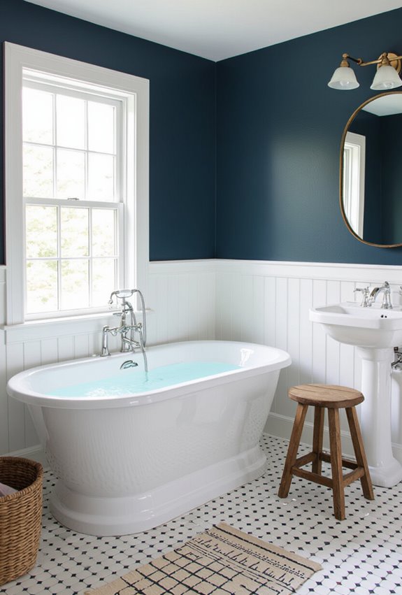 half height painted wainscoting panels