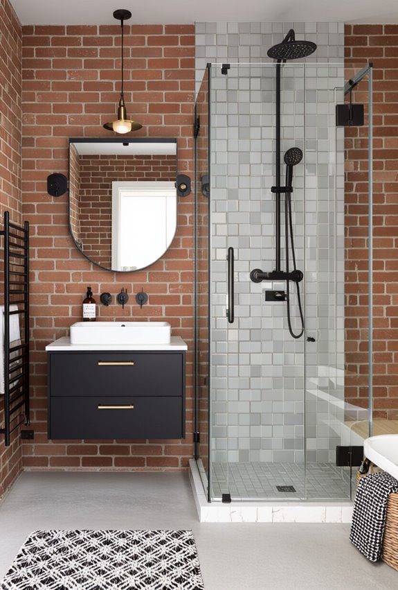 half height textured brick balance