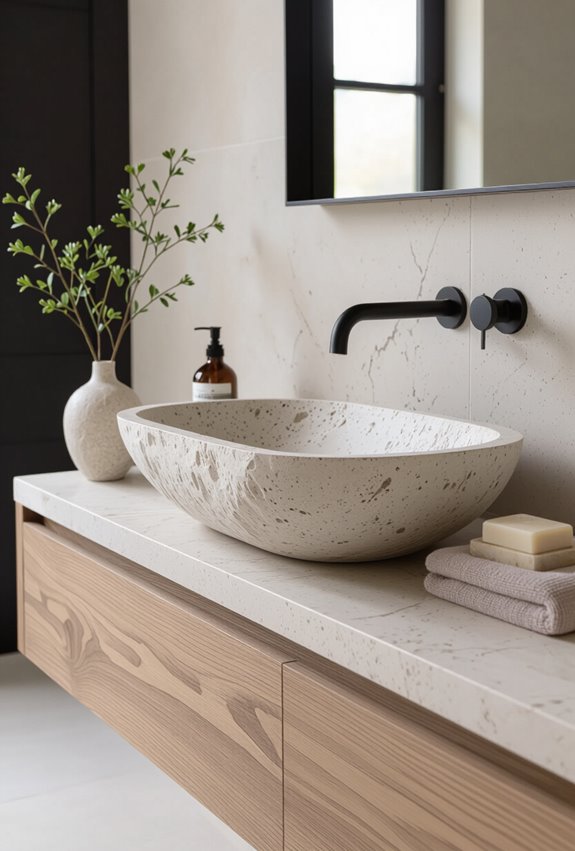 hand carved natural stone basins