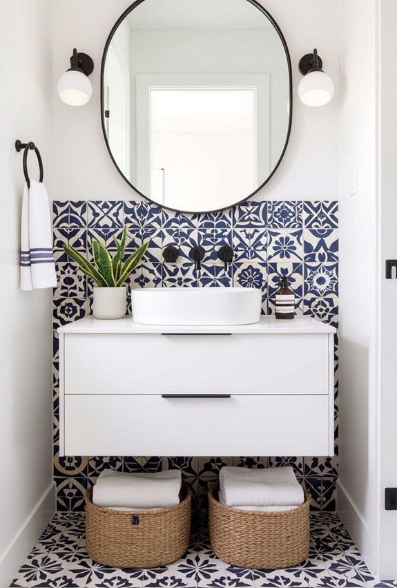 hand painted african tile focal