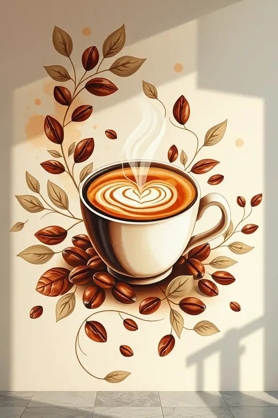 hand painted coffee mural inspiration