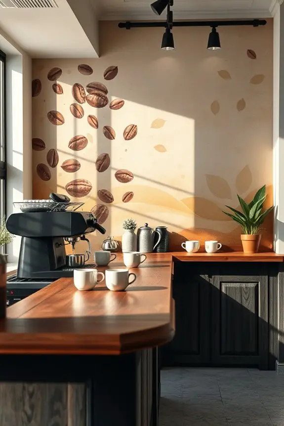 hand painted coffee wall murals