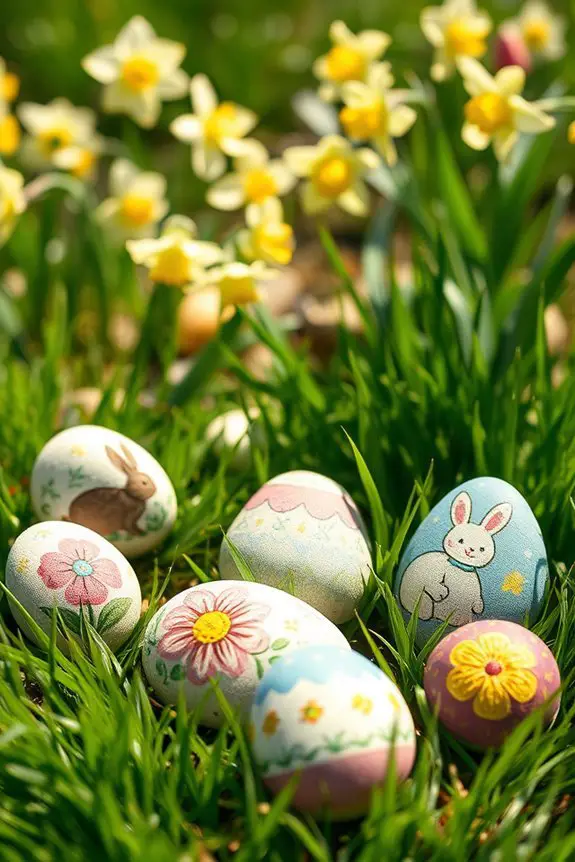 hand painted easter garden stones