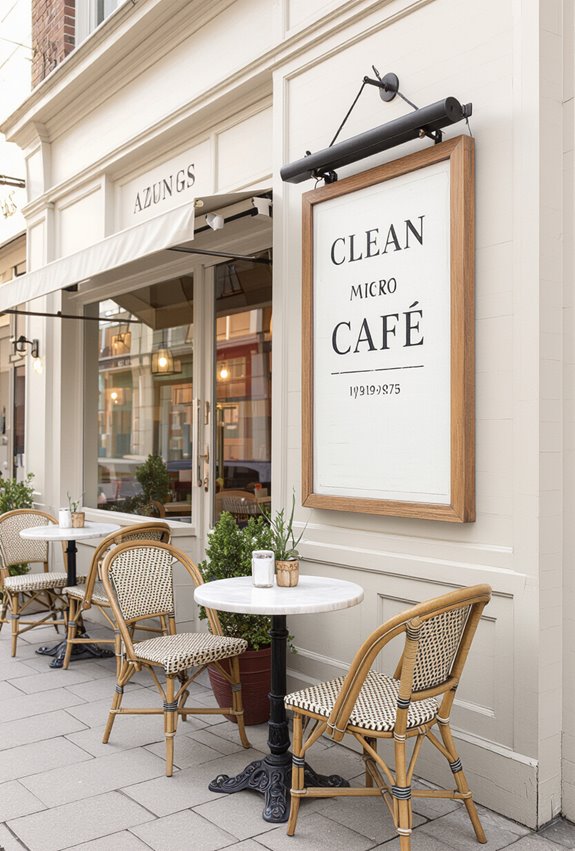 hand painted muted wooden signage
