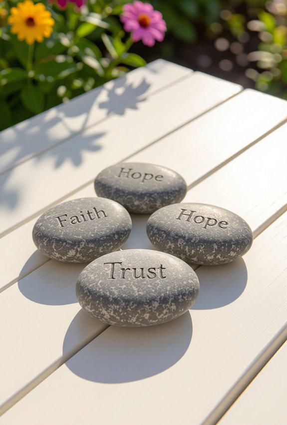 hand painted scripture garden stones