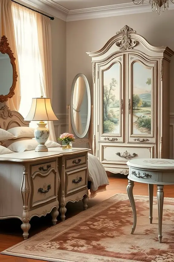 hand painted vintage furniture elegance