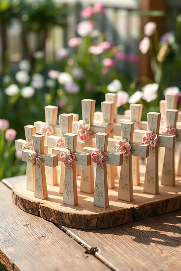hand painted wooden crosses decor