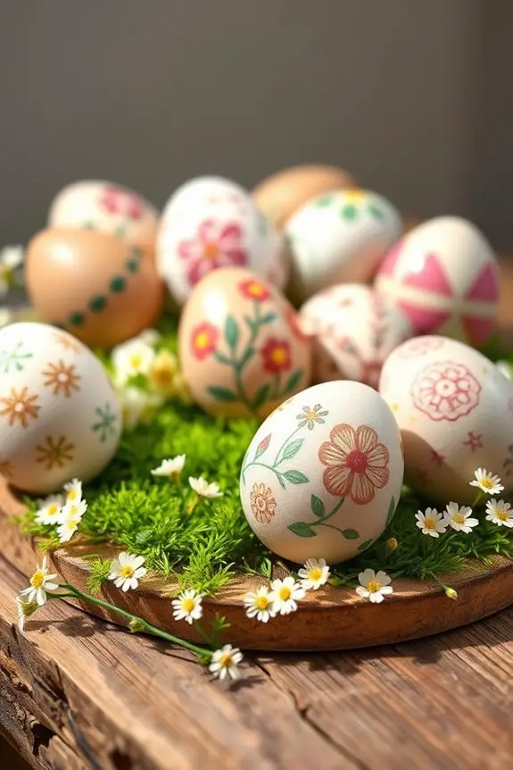 hand painted wooden egg decor