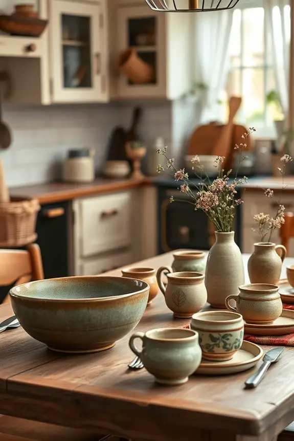 handcrafted pottery enhances warmth